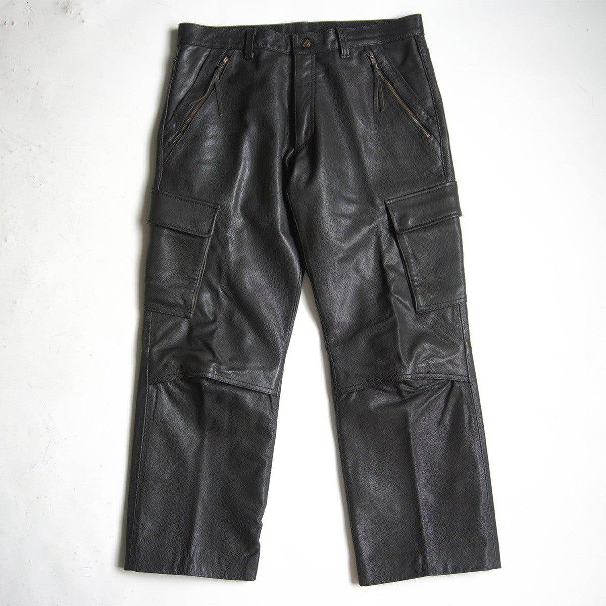 KADOYA Thick Cowhide Leather Cargo Pants Size LL