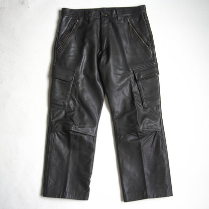 KADOYA Thick Cowhide Leather Cargo Pants Size LL