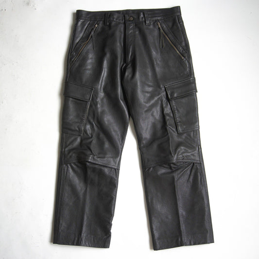 KADOYA Thick Cowhide Leather Cargo Pants Size LL