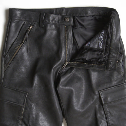 KADOYA Thick Cowhide Leather Cargo Pants Size LL
