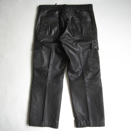 KADOYA Thick Cowhide Leather Cargo Pants Size LL