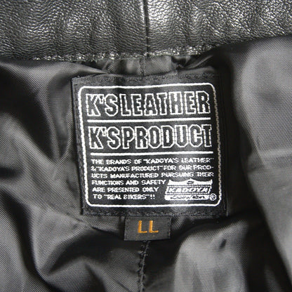 KADOYA Thick Cowhide Leather Cargo Pants Size LL