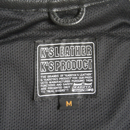KADOYA Punched Leather Single Rider Zip Sleeve Jacket Size M