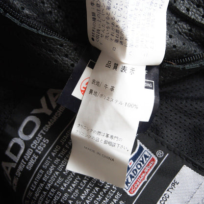 KADOYA Punched Leather Single Rider Zip Sleeve Jacket Size M
