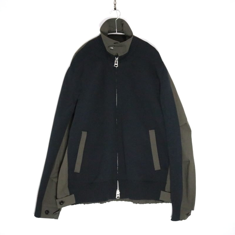 sacai 26SS Weathercloth Knit Blouson Olive Navy Size 3