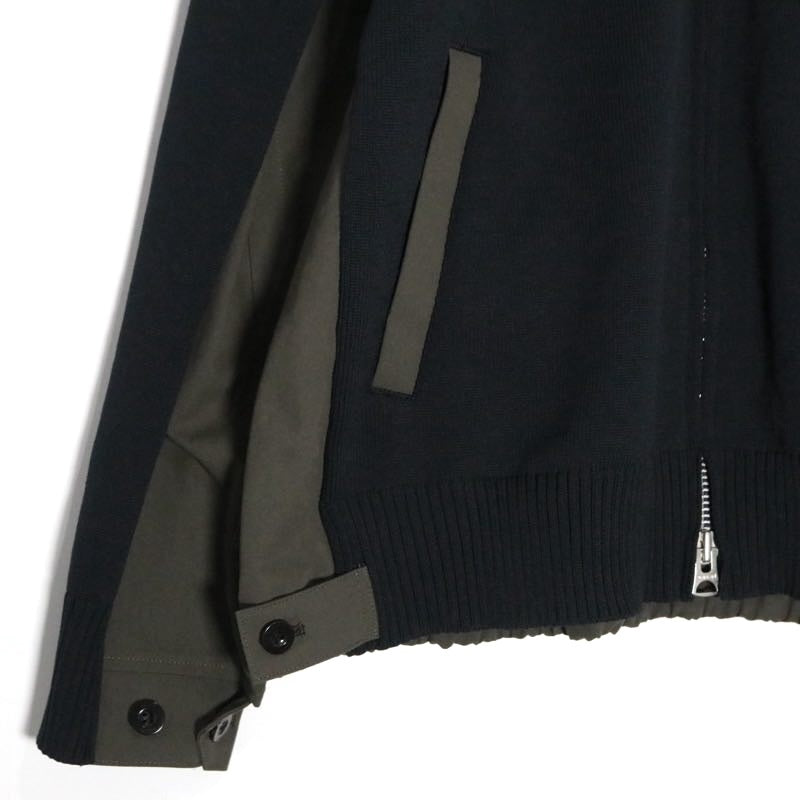 sacai 26SS Weathercloth Knit Blouson Olive Navy Size 3