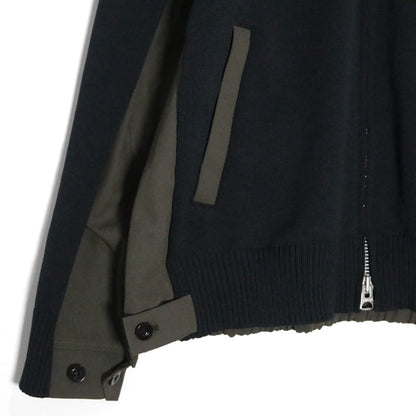 sacai 26SS Weathercloth Knit Blouson Olive Navy Size 3