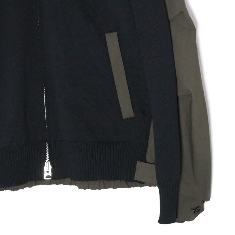 sacai 26SS Weathercloth Knit Blouson Olive Navy Size 3