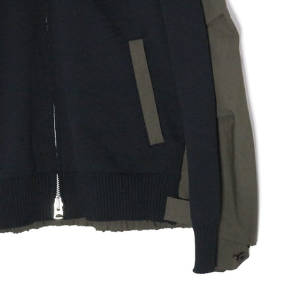 sacai 26SS Weathercloth Knit Blouson Olive Navy Size 3