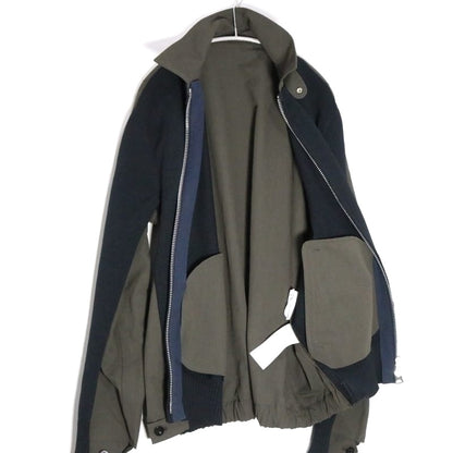 sacai 26SS Weathercloth Knit Blouson Olive Navy Size 3