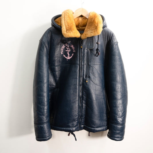 MORGAN PRODUCTIONS French Navy Deck Parka Jacket Blue Size L