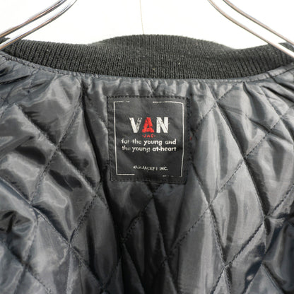 VAN JAC Sleeve Leather Stadium Jumper Black Size M