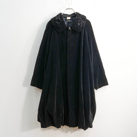 COMME des GARCONS Tricot 90s Velour Rose Collar Coat Size M