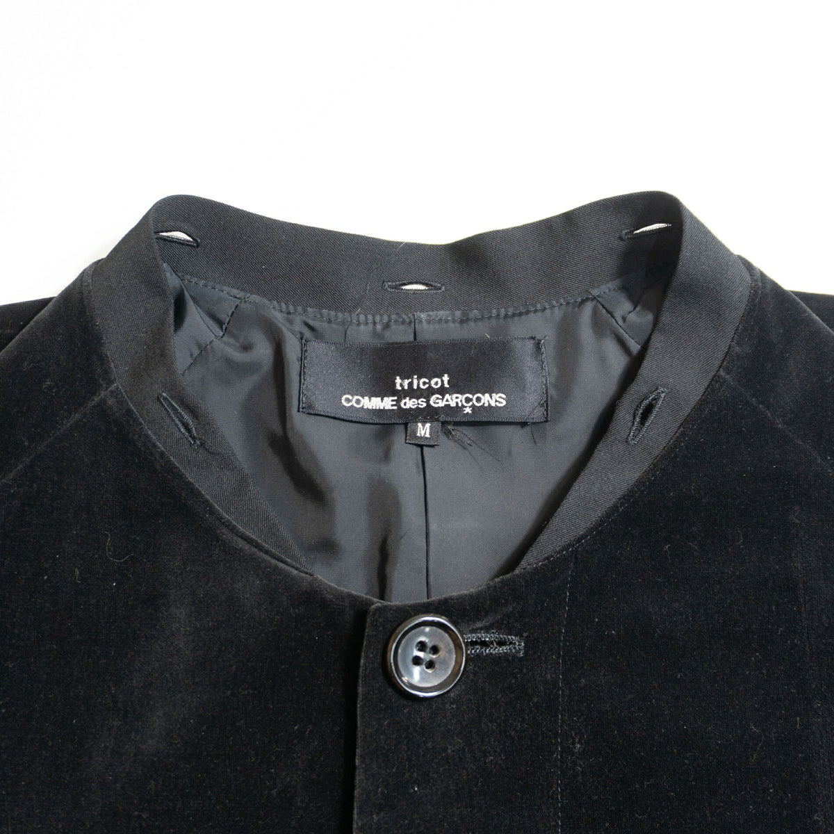 COMME des GARCONS Tricot 90s Velour Rose Collar Coat Size M