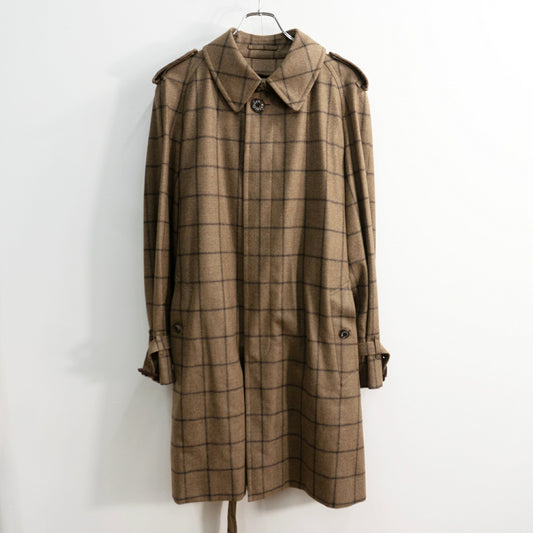 MACKINTOSH LONDON Wool Windowpane Trench Coat Size L