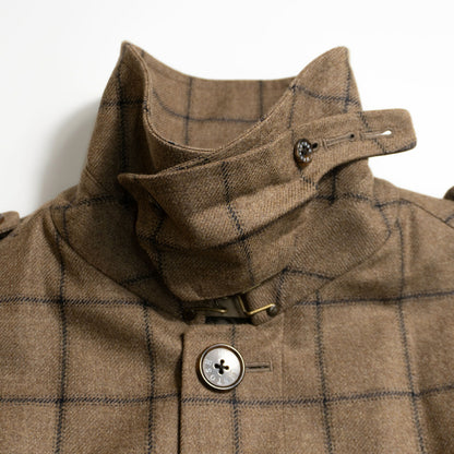 MACKINTOSH LONDON Wool Windowpane Trench Coat Size L