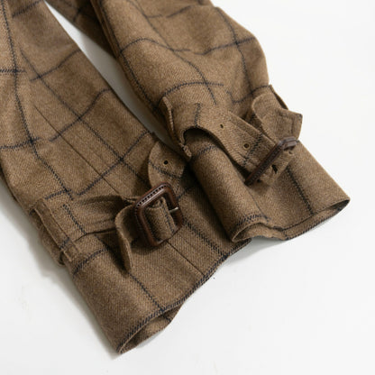 MACKINTOSH LONDON Wool Windowpane Trench Coat Size L