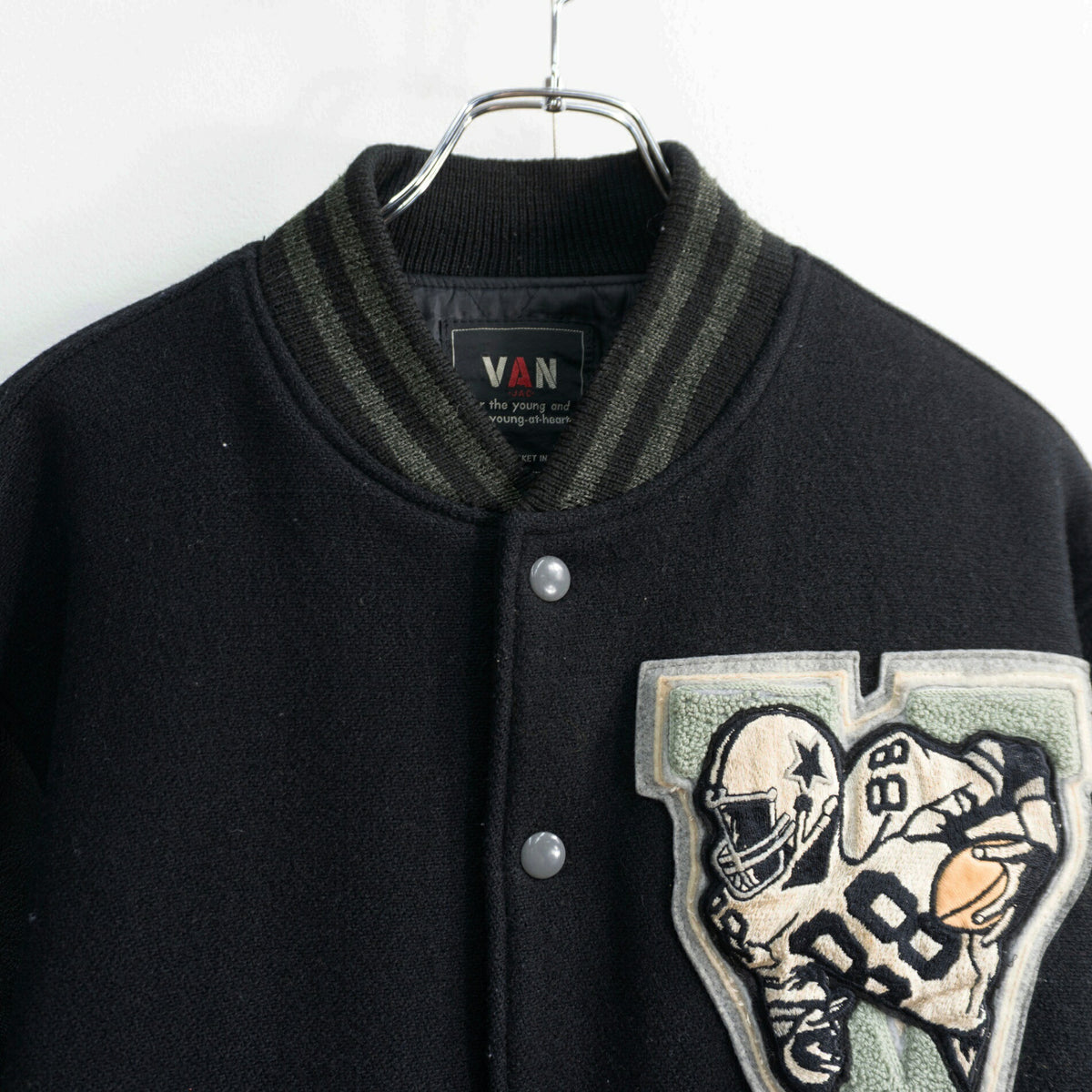 VAN JAC Black Leather Sleeve Patch Size M