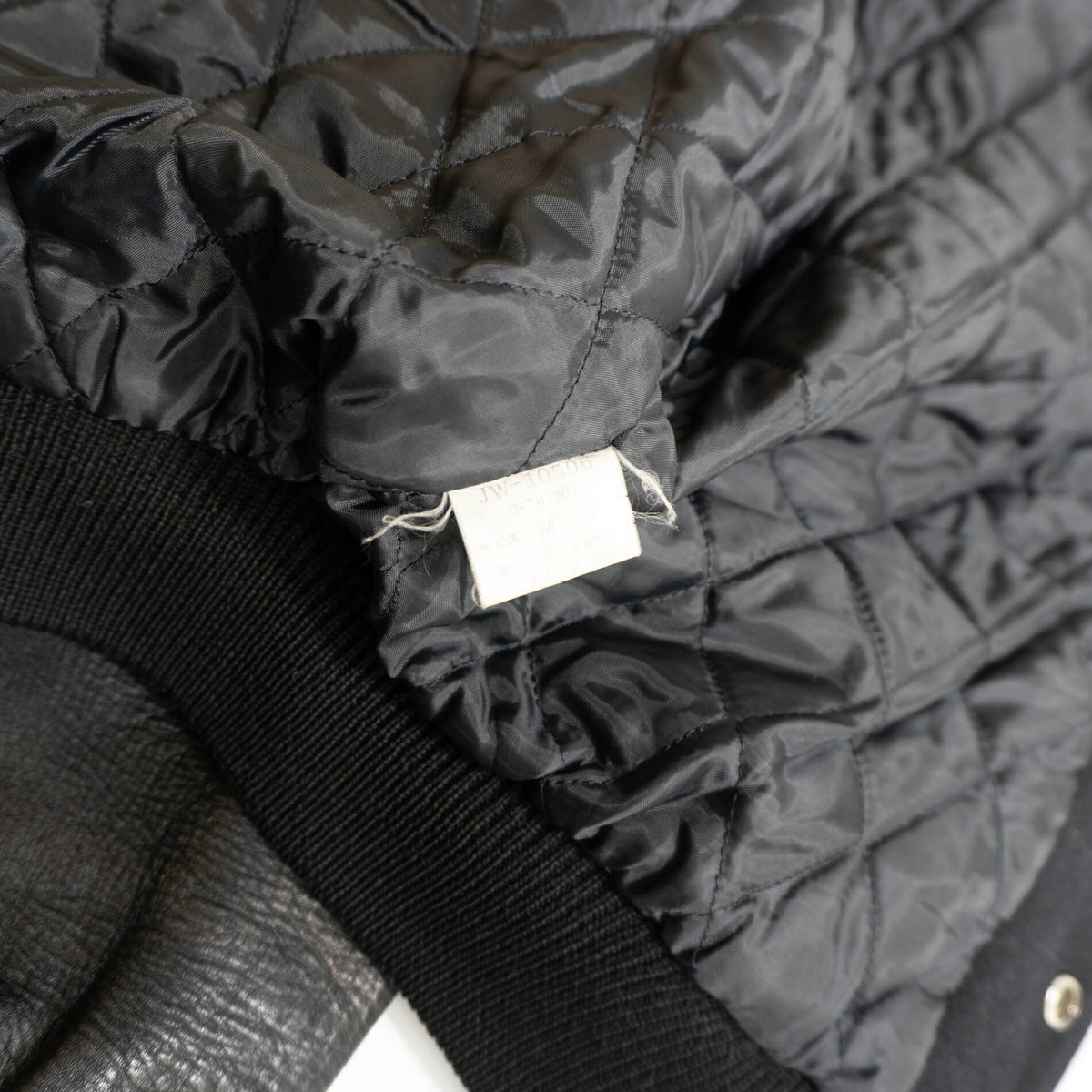VAN JAC Black Leather Sleeve Patch Size M