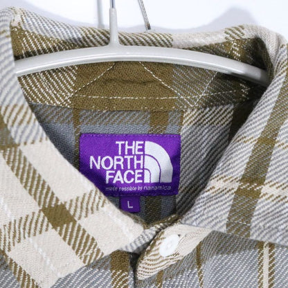 THE NORTH FACE PURPLE LABEL Flannel Plaid Shirt Khaki Size L