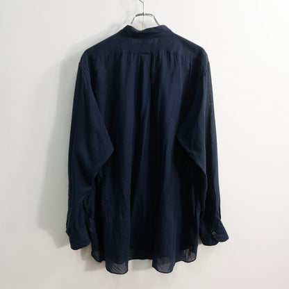 MAATEE&SONS Navy Mao Collar Cotton Shirt Size 3