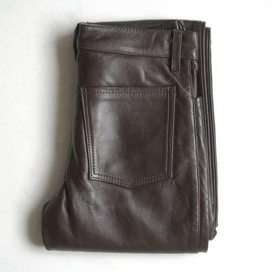 VANSON Leather Pants Thick Cowhide Brown Size 32