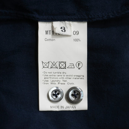 MAATEE&SONS Navy Mao Collar Cotton Shirt Size 3