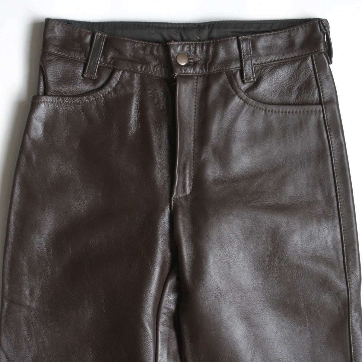 VANSON Leather Pants Thick Cowhide Brown Size 32