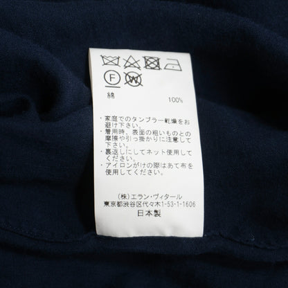 MAATEE&SONS Navy Mao Collar Cotton Shirt Size 3