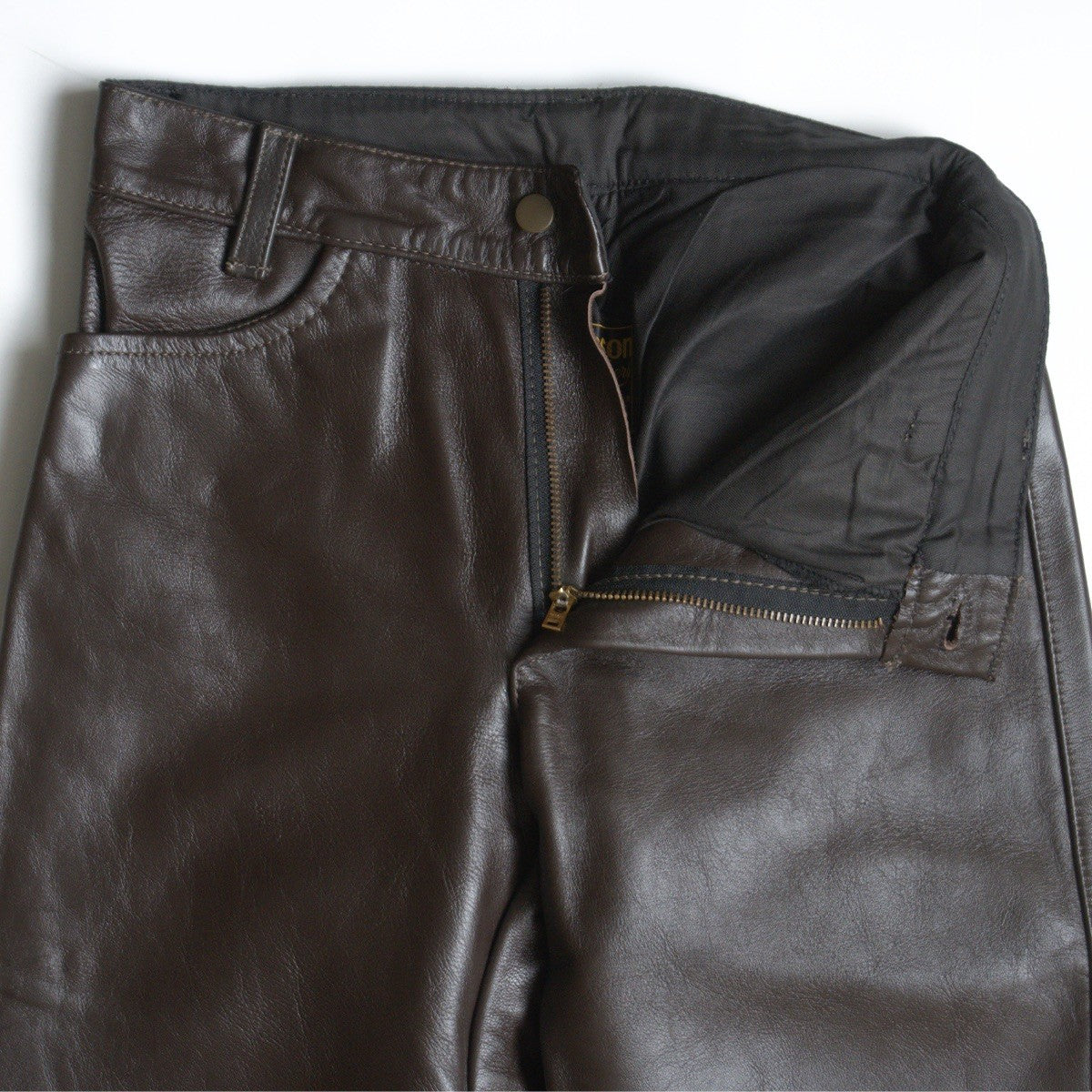 VANSON Leather Pants Thick Cowhide Brown Size 32