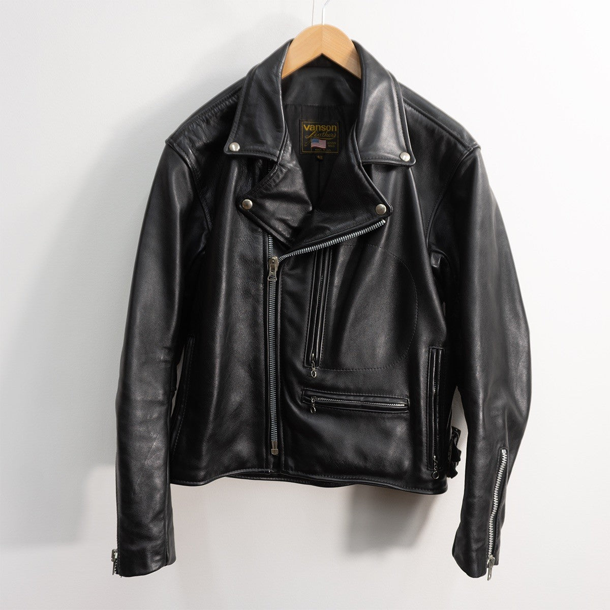 VANSON DOMINATOR Heavy Double Rider Leather Jacket Size 42