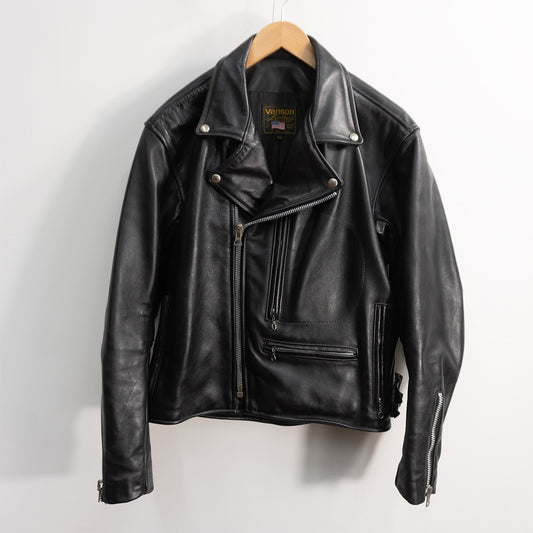 VANSON DOMINATOR Heavy Double Rider Leather Jacket Size 42