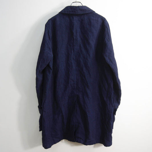 NIGEL CABOURN Linen French Work Coat Navy Size 50