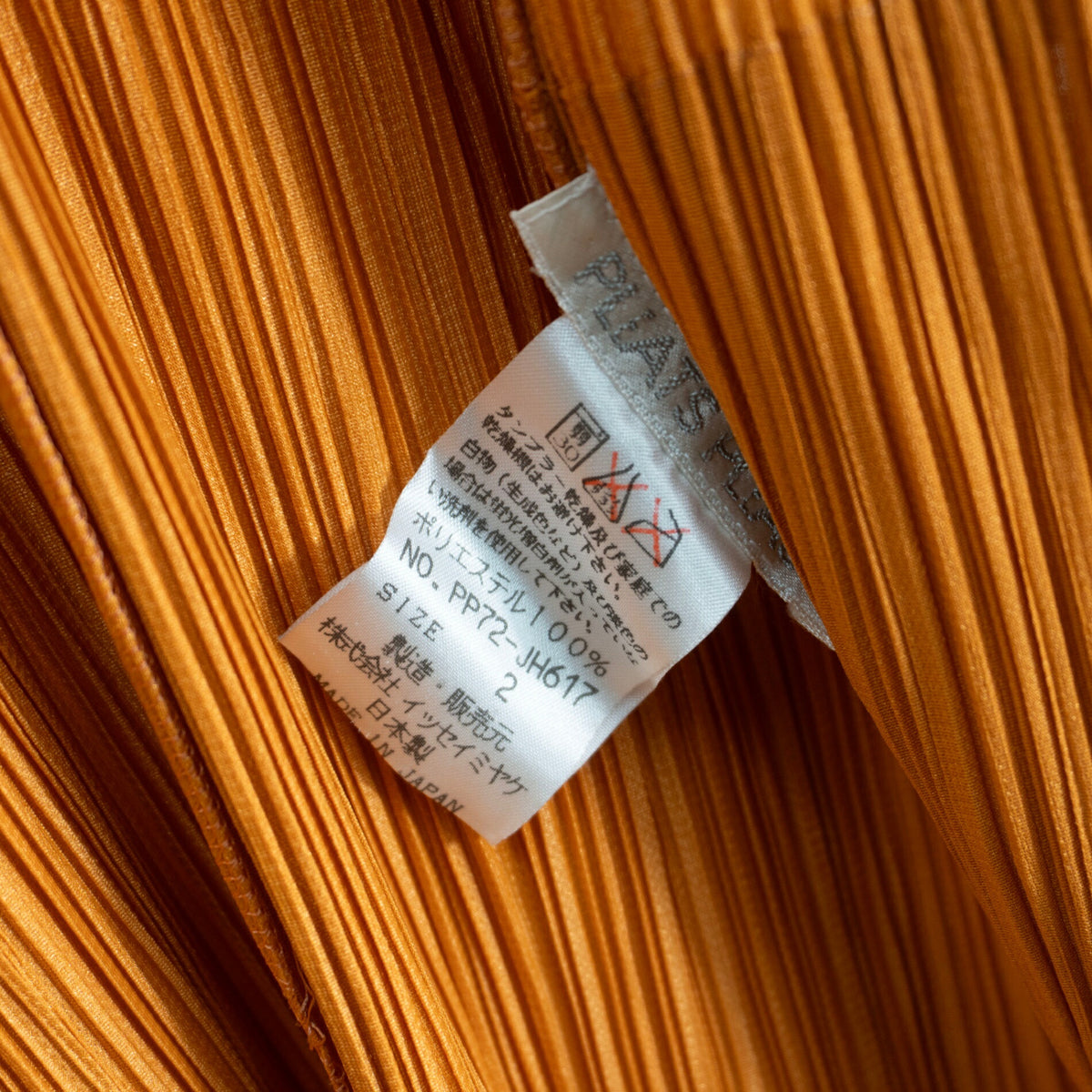 PLEATS PLEASE Orange Pleated Long Cardigan Size 2