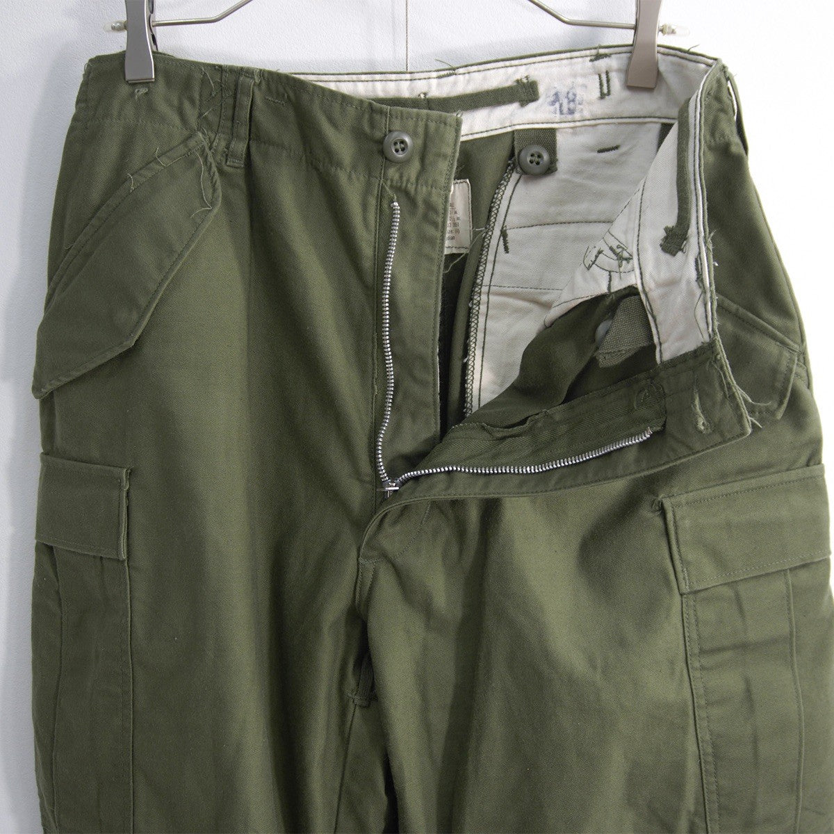 US ARMY 60s M-65 Field Cargo Aluminum Zip Pants Size SMALL-REGULAR