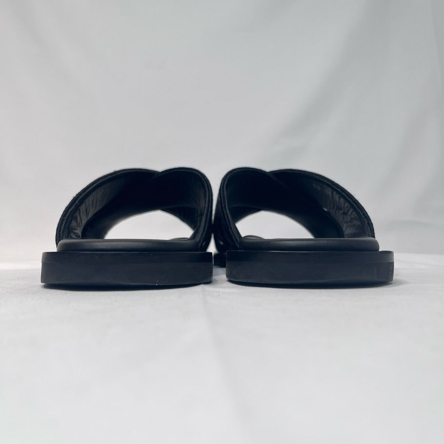 DIOR Alias Oblique Jacquard Cross Sandals Navy Size 41