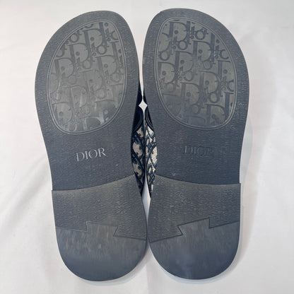 DIOR Alias Oblique Jacquard Cross Sandals Navy Size 41