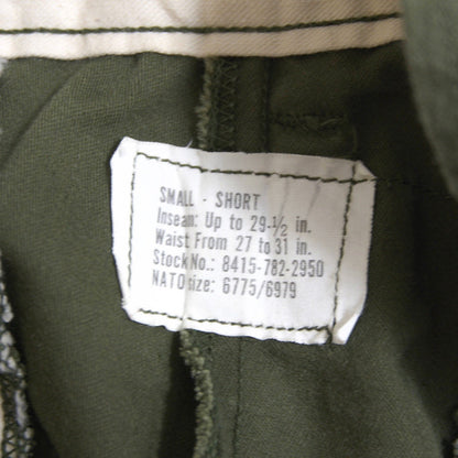 US ARMY 70s M-65 Field Cargo Pants Size SMALL/SHORT