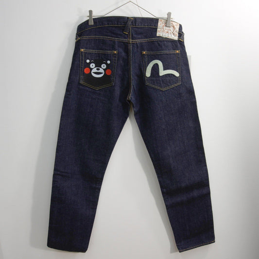 LOT x EVISU Dark Indigo Kumamon Seagull Jeans Size 31×35