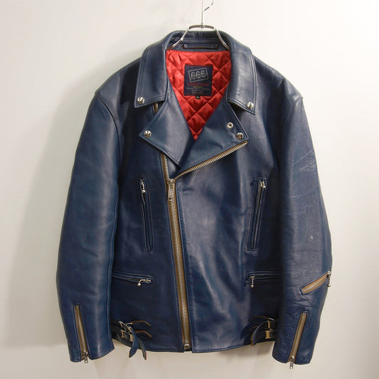 666 triple six LJM-1TF Wool Sheep Double Navy Blue Jacket Size 46