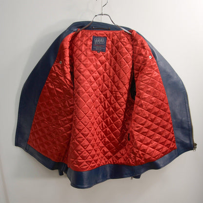 666 triple six LJM-1TF Wool Sheep Double Navy Blue Jacket Size 46