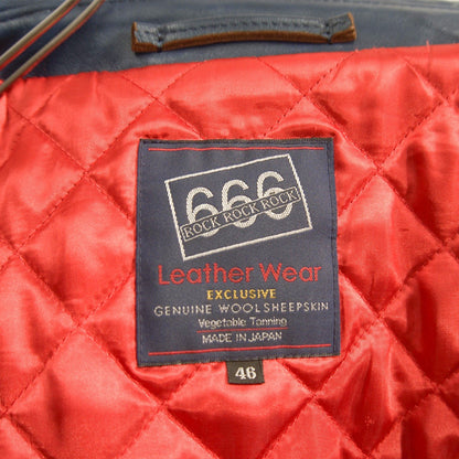 666 triple six LJM-1TF Wool Sheep Double Navy Blue Jacket Size 46