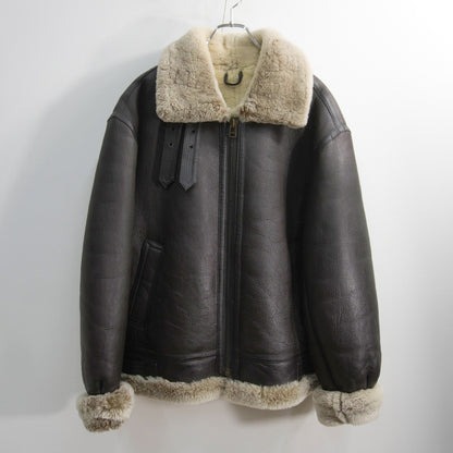 MILITARY CLOTHING B-3 Shearling Bomber Jacket Brown Size L