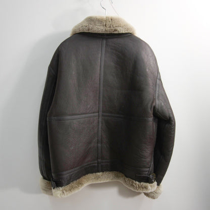 MILITARY CLOTHING B-3 Shearling Bomber Jacket Brown Size L