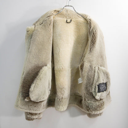 MILITARY CLOTHING B-3 Shearling Bomber Jacket Brown Size L