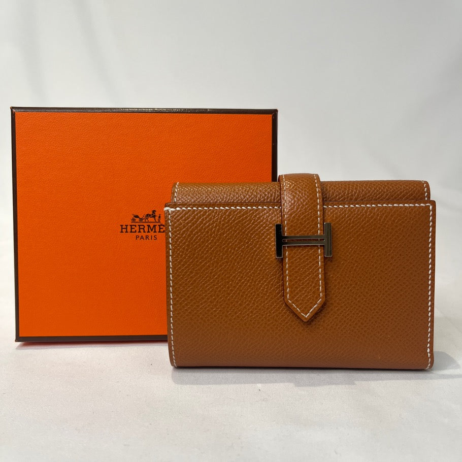HERMES Bearn Combine Veau Wallet Gold
