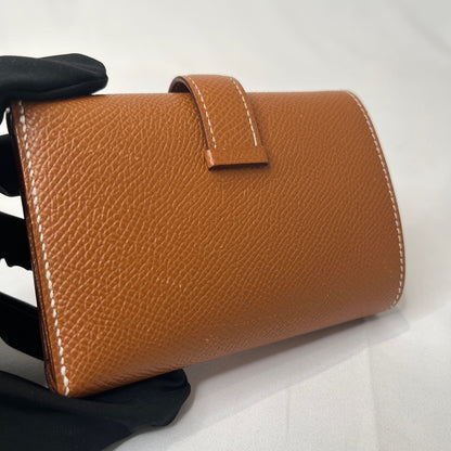 HERMES Bearn Combine Veau Wallet Gold