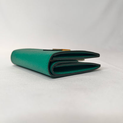 HERMES Bearn Mini Veau Epsom Jade Green Coin Case