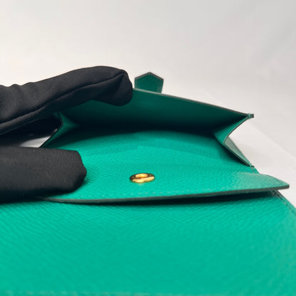 HERMES Bearn Mini Veau Epsom Jade Green Coin Case
