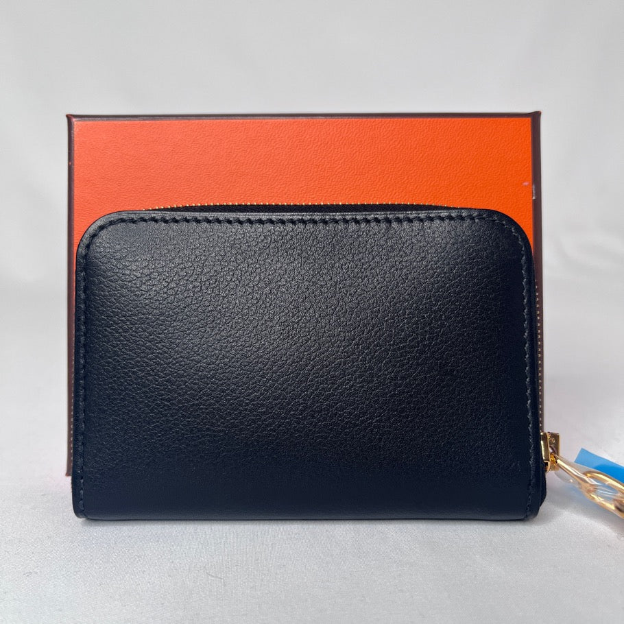 HERMES Chaine d'Ancre Zipango Wallet Black